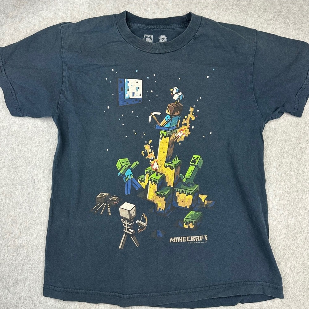 Minecraft Mojang Jinx Boys Small S Black Graphic T-Shirt Steve‎ Creeper Zombie